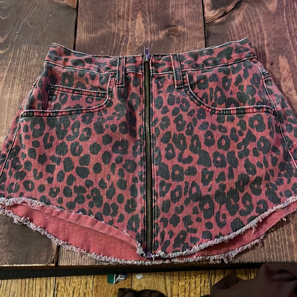 It’s a red print skirt